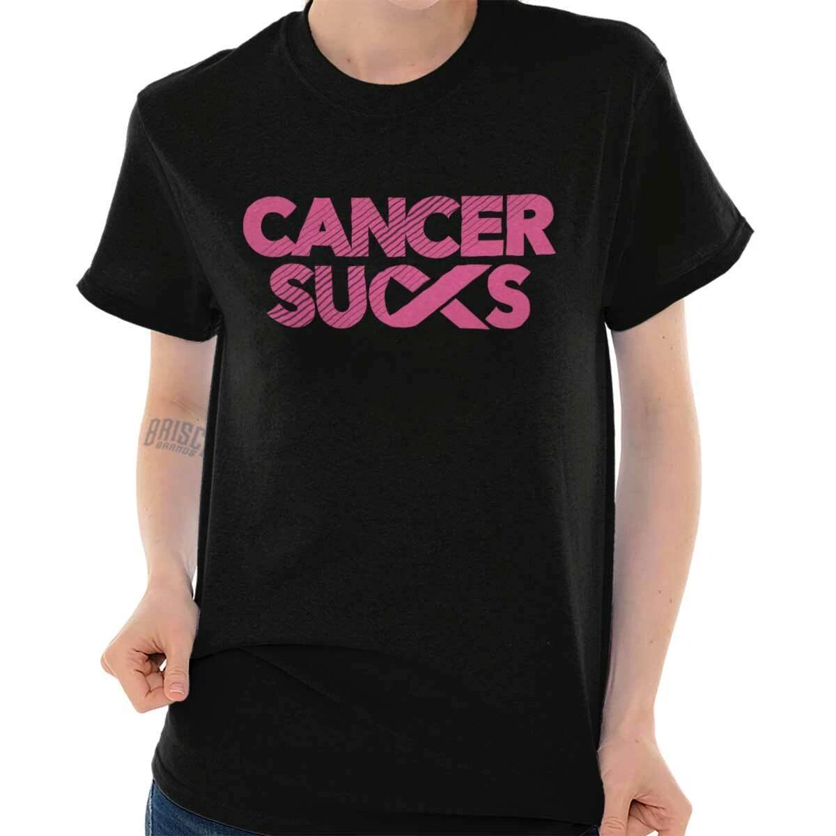 Breast Cancer Sucks Pink Ribbon Supporter Womens Graphic Crewneck T Shirt Tee XXXXL