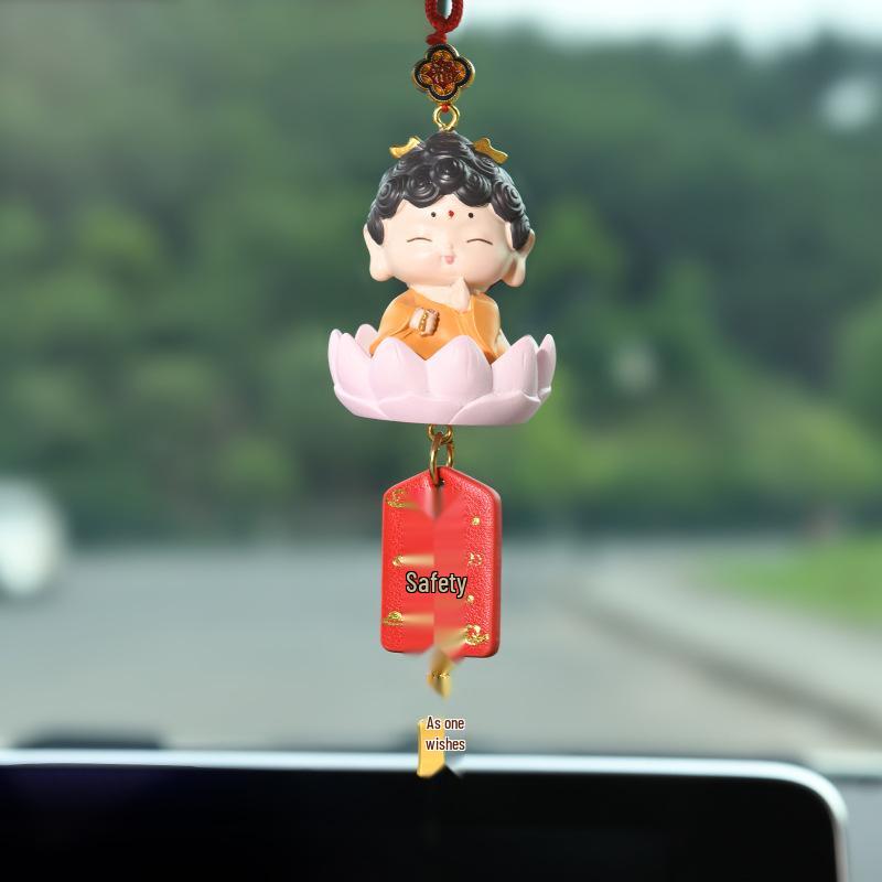 Little Buddha Guanyin Cartoon Car Pendant - Cute Interior Ornament
