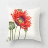 Nordic modern red flower linen pillowcase sofa cushion cover home decoration can be customized for you 40x40 50x50 60x60 45x45