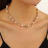Neck Jewelry Colorful Rhinestone Choker Beads String Imitation Pearl Clavicle Chain  Party