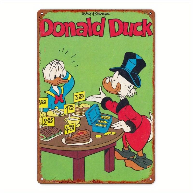 2D Flat, 1pc 8x12 Inch Iron Wall Hanging Decoration, Suitable for Room Home Decoration, Disney "Mickey Mouse and Donald Duck" Cl