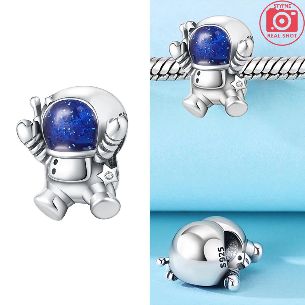 Original Charms Copper Blue Moon Stars Sun Rockets Astronauts Hearts Beads Fit Bracelet Women Diy Romantic Gift Jewelry