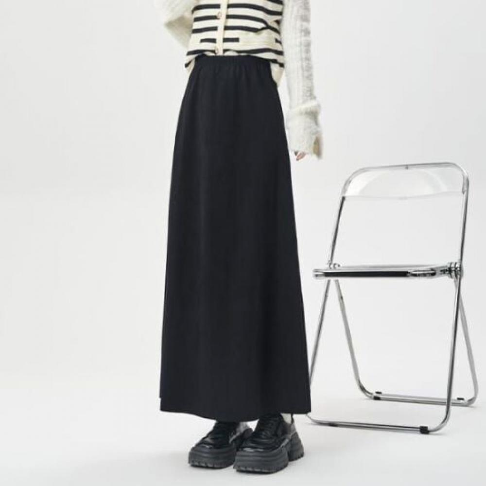 Navava Women Suede Long Flare Skirt Ns488