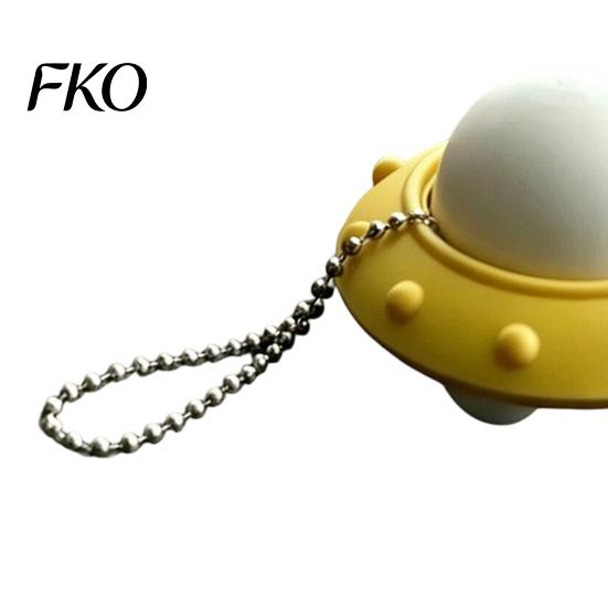 Commuting Stress Relief 3D Printed UFO Decompression Toy, Creative Flying Saucer Fidget Pendant with Shaped Toy Metal Bead Chain for Relief,