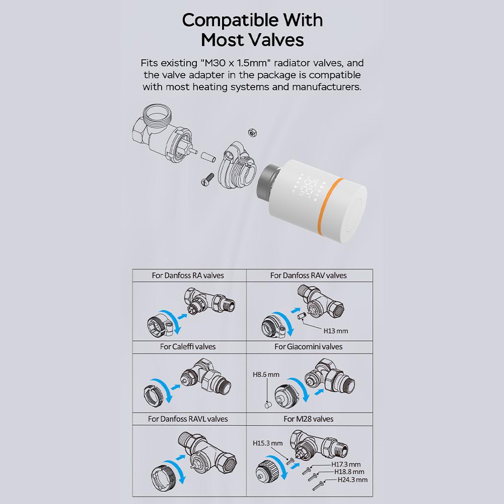 Temperature Control Valve For Tuya Smart WIFI Thermostatic Valve Smart Heating Valve Remote Control APP Home Improvement