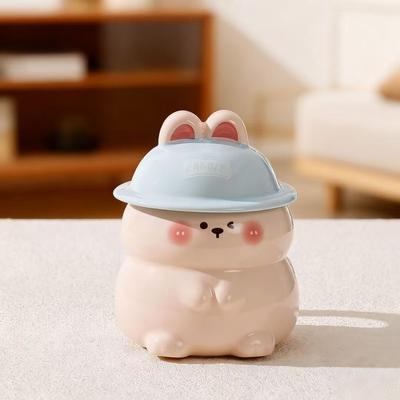 New Product Cute Cartoon Rabbit Shape with Lid Rabbit Dust Mug Couple Water Cup Home Office Ceramic Cup