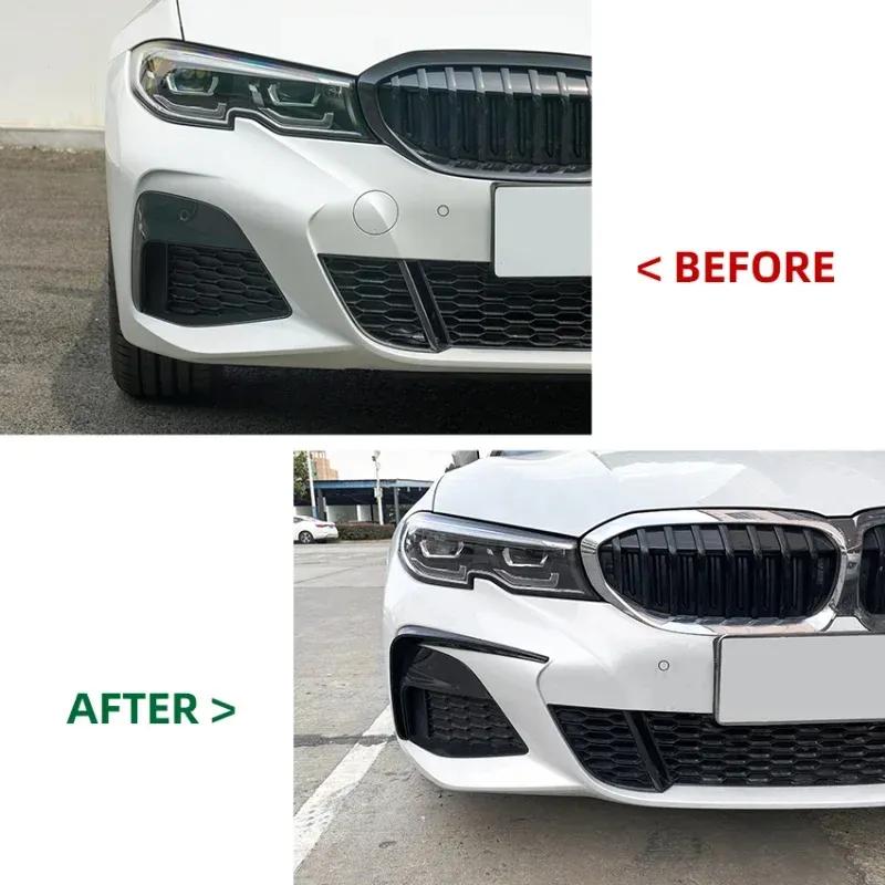 För BMW G20 G21 G28 318i 320i 325i 330i 330d 330e M Sport - Främre Canards Stötfångare Läpp Dimljus Trim Karosskit Bil Styling