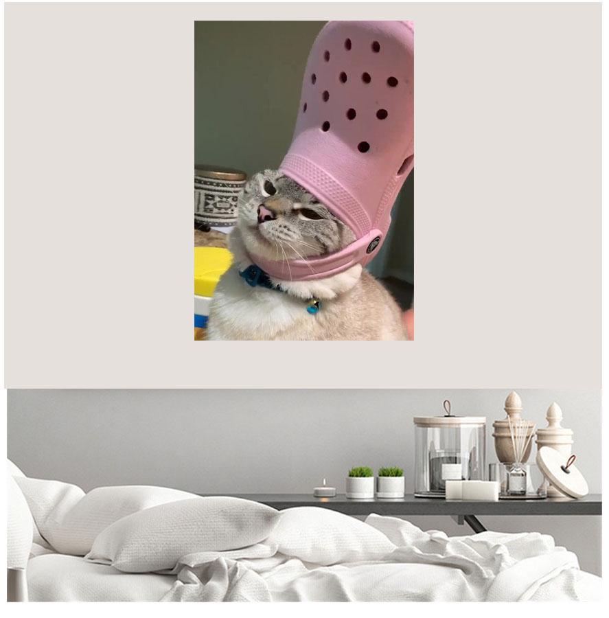 Peinture diamant 5D à faire soi-même « Chat pantoufle » Broderie diamant Cadeau Broderie croix Mosaïque Vie