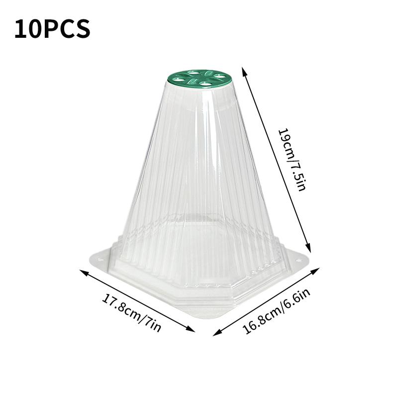 10PCS Transparent Plant Protection Cover Seedlings Grow Cover Adjustable Ventilation Lid Prevents Snail Insect Proof Protection