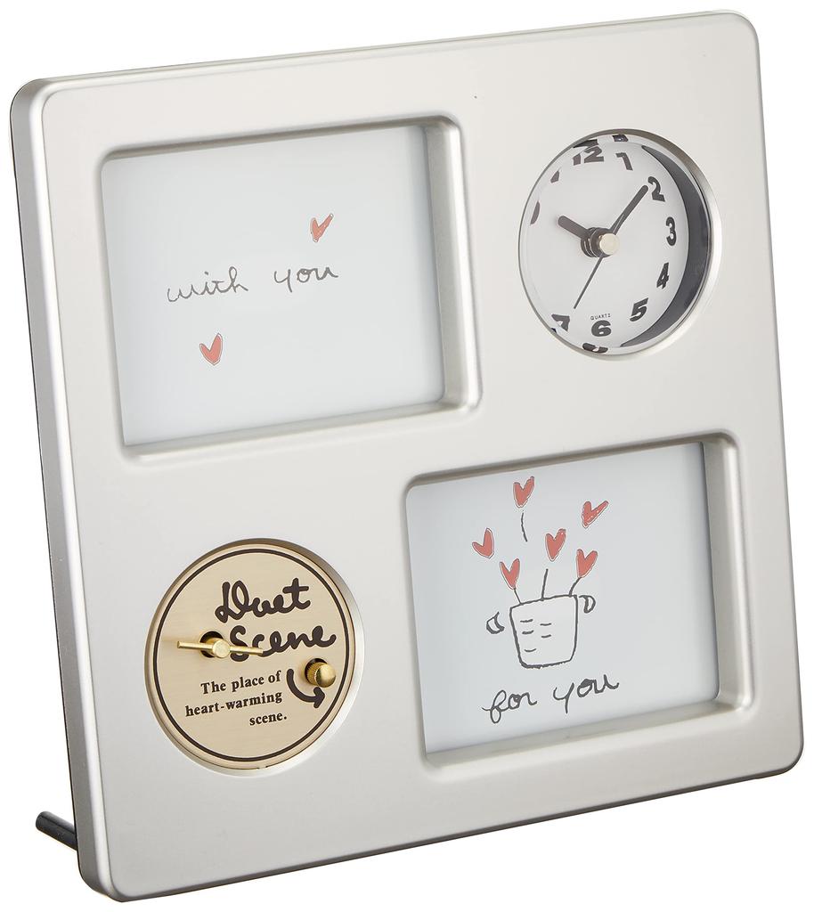 Ikeda Music Box/Clock Photo Frame, Music Square, Silver, "The Only Flower In the World" (SMAP) 53034, Photo Size: Approx. 11.6 X 8.3 Cm