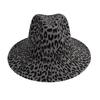 Grenzüberschreitender Hot Sale, Damen Schwarzer Fedora, Hut mit Leopardenmuster, Herren Jazzhut, Frühling und Herbst Zylinder, Jazzhut mit breiter Krempe.