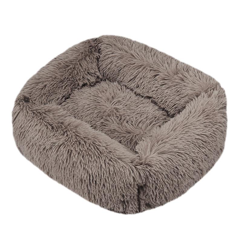 Luxury Dog Bed Square Dog Beds Long Plush Dog Mat Beds for Small Medium Large Dogs Supplies Pet Dog Calming Bed Washable Kennel