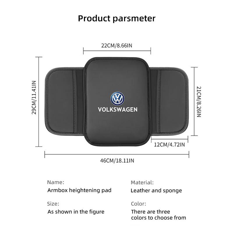 2026 Hot For Volkswagen VW Car Leather Armrest Pad Elbow Support Cushion For Volkswagen GTI Golf 6 7 8 Polo VW R-Line CC Passat