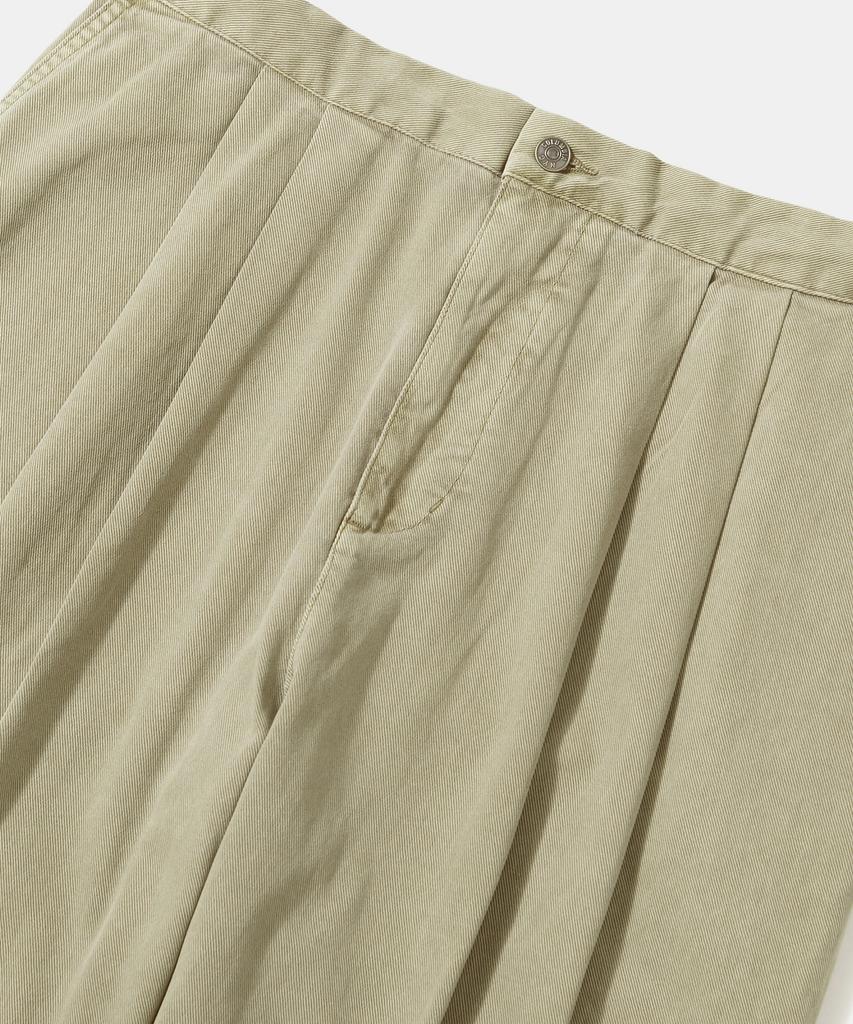 Columbia University Trajan Label Pintuck Wide-Fit Denim Pants_Brown