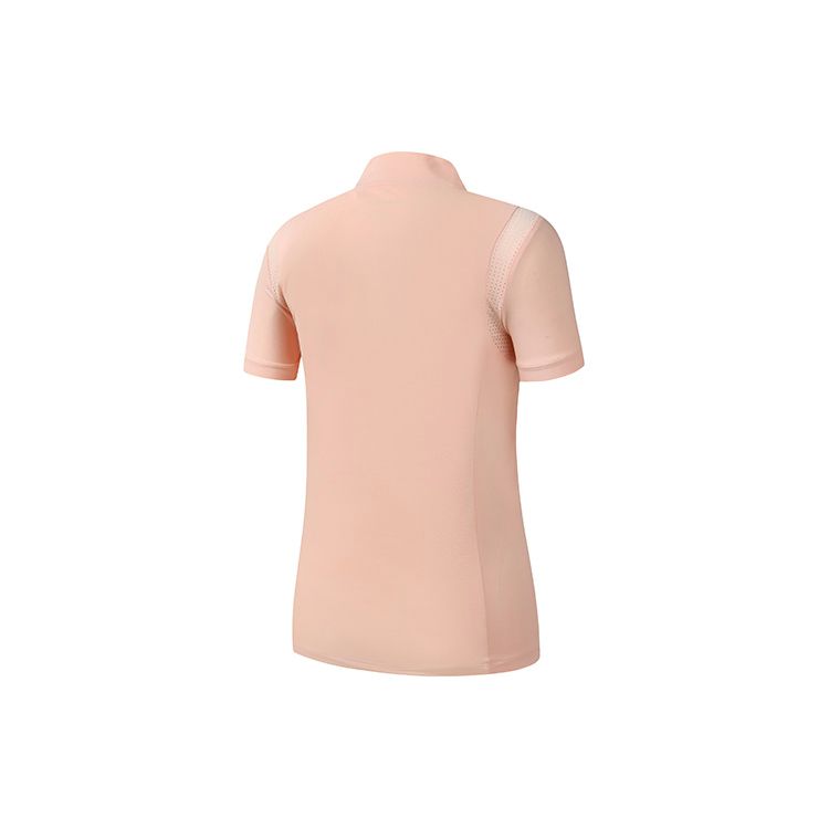 FILA Athletics Solid Logo Sports Leisure Knit Short Sleeve T-Shirt Women tops Light-Pink Orange A11W225130F-OR