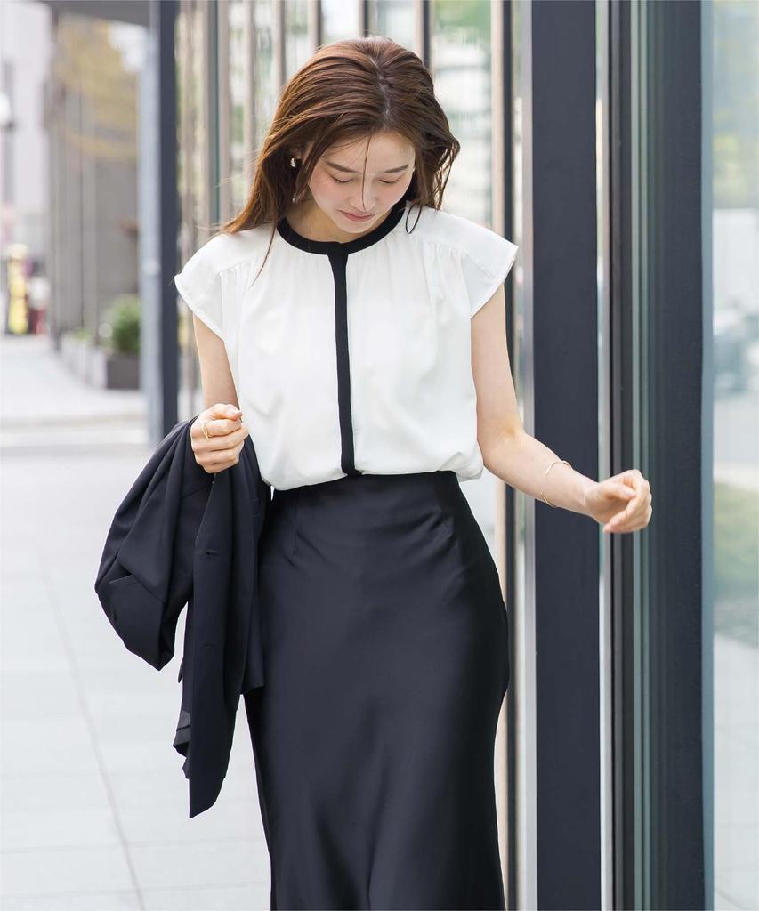 Yours French Sleeve Band Collar Blouse BBXN1458, Women's, Medium, White/Black