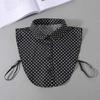 Polka Dots Shirt Detachable Collar Front Tie White Fake Collar Women Stand Detachable Collar Fake Vintage False Blouse Collar