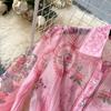 Robe de fée Vintage en dentelle pour femmes, Patchwork, robe de soirée élégante, mi-longue, avec nœud, mode coréenne, une pièce, douce, automne 2024