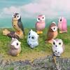 Miniature Cartoon Simulation Owl Figurine Realistic Resin Bird Decoration Cute Kawaii Collectible Home Desktop Figurines