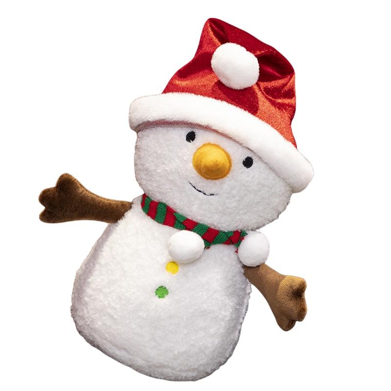 Niedliches und fröhliches Weihnachts-Plüschtier mit Fliege Weihnachtsbaum-Puppe Schneemann-Kissen