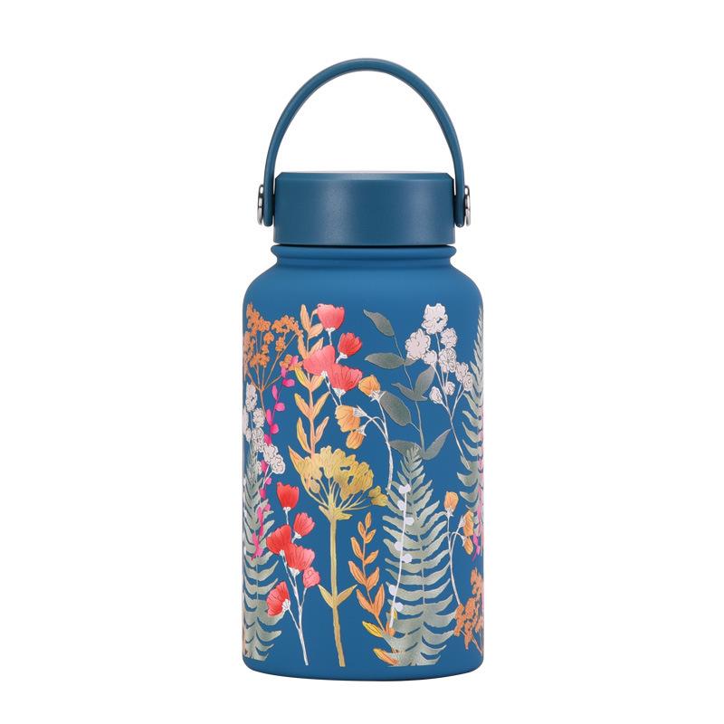 650Ml Thermos Cup Wide Mouth Portable Vacuum Children'S Student Sports Kettle Outdoor Printing Water Cup
