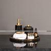 QunRong Modern Light Luxury Bathroom Marble Tray & Hand Soap Dispenser Set