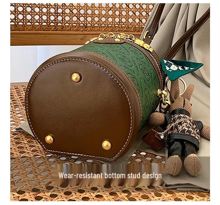 Women's Fashionable Crossbody Niche Cylinder Shoulder Bag