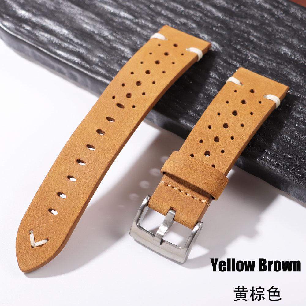 20mm 22mm Premium Genuine Leather Strap Quick Release Oil Wax Discoloration Cowhide Leather Watchband Business Men Women Straps
