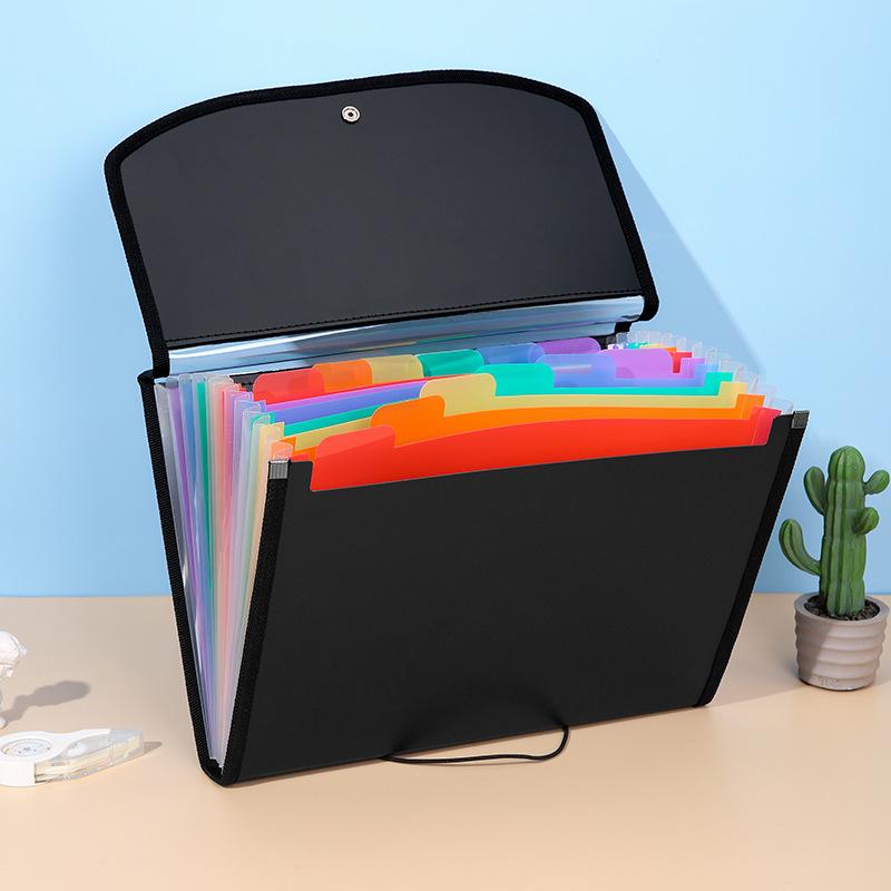 PVC Accordion Office Document Bag - Large Multi-layer Storage Folder for Test Papers 33x24 cm