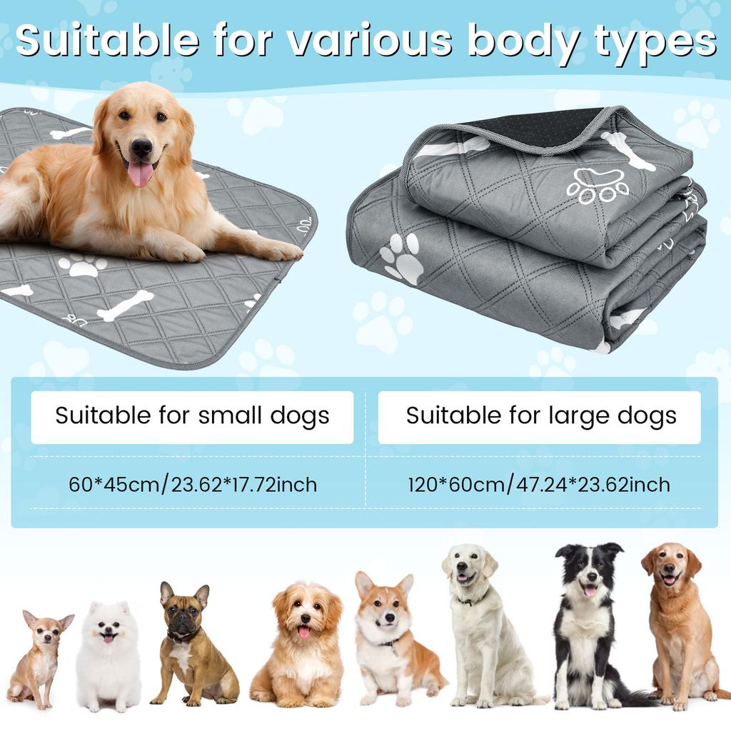2Pcs Dog Pee Pad Reusable Absorbent Puppy Training Pad Multi purpose Non-slip Guinea Pig Cage Liner Pet Supplies for Home Travel