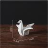 Ceramic Handicrafts Silver Paper Crane Geometric Bird Sculpture Origami Decorative Figurines Home Decoration Accessories