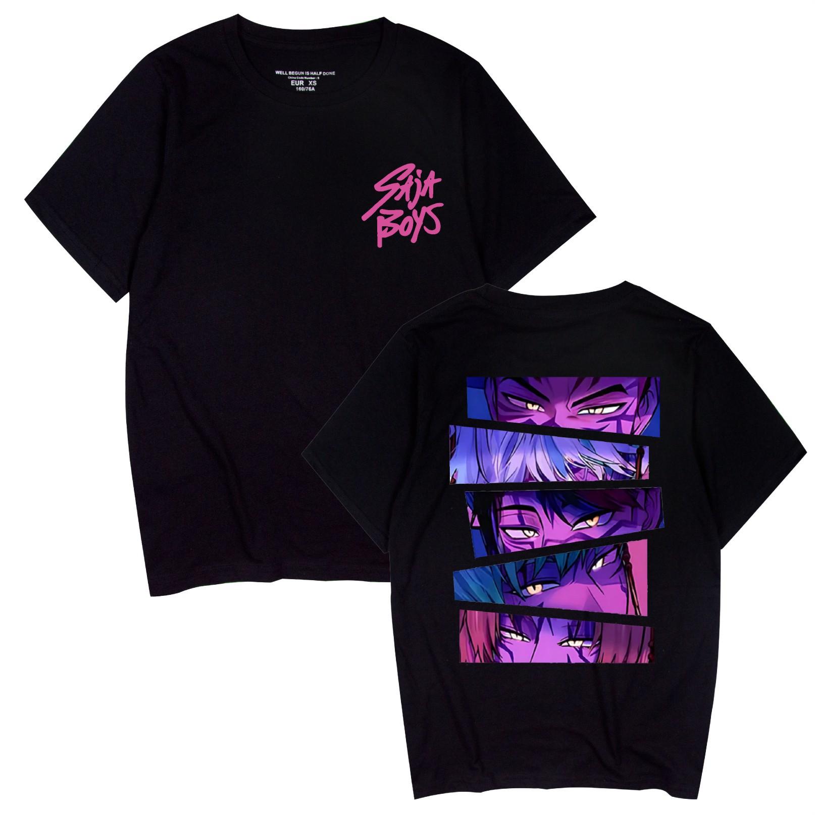 

Summer Women Men s Short Sleeve Tshirt KPop Demon Hunters Clothing New Men Tee Shirt Cosplay T-Shirt XS чёрный
