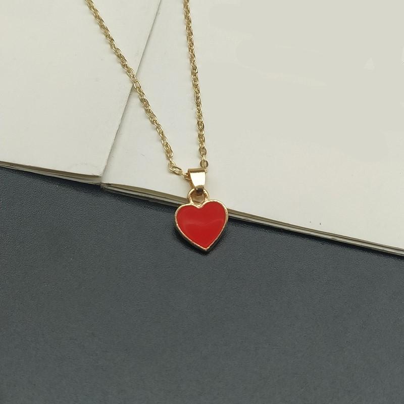 

Модное ожерелье с подвеской в ​​виде персикового сердца золотого цвета для женщин и девочек, красное ожерелье с сердечком любви, воротник, ювелирное изделие для лучшего друга, подарок