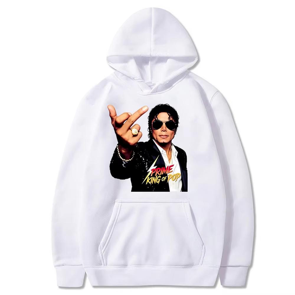 Hot Sale Michael Jackson Middle Finger Graphic Print Hoodie Men Women Retro Gothic Rock Sweatshirt Fashion Pullover Loose Casual Oversized Sweatshirt