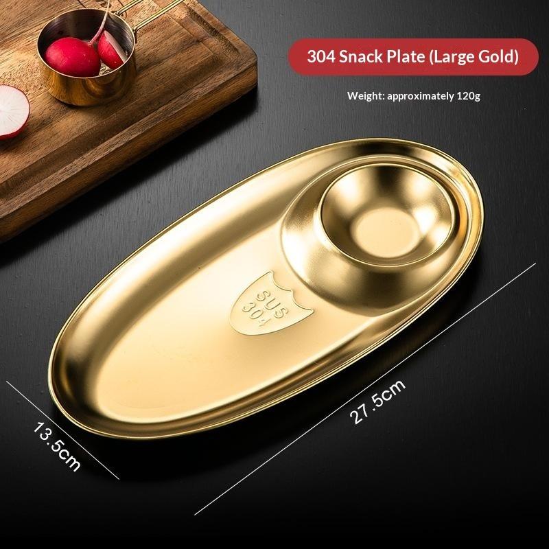 Stainless Steel Dinner Serving Tray Eco-friendly Unbreakable Snack Appetizer Platter for Home Buffet Party Meal Use