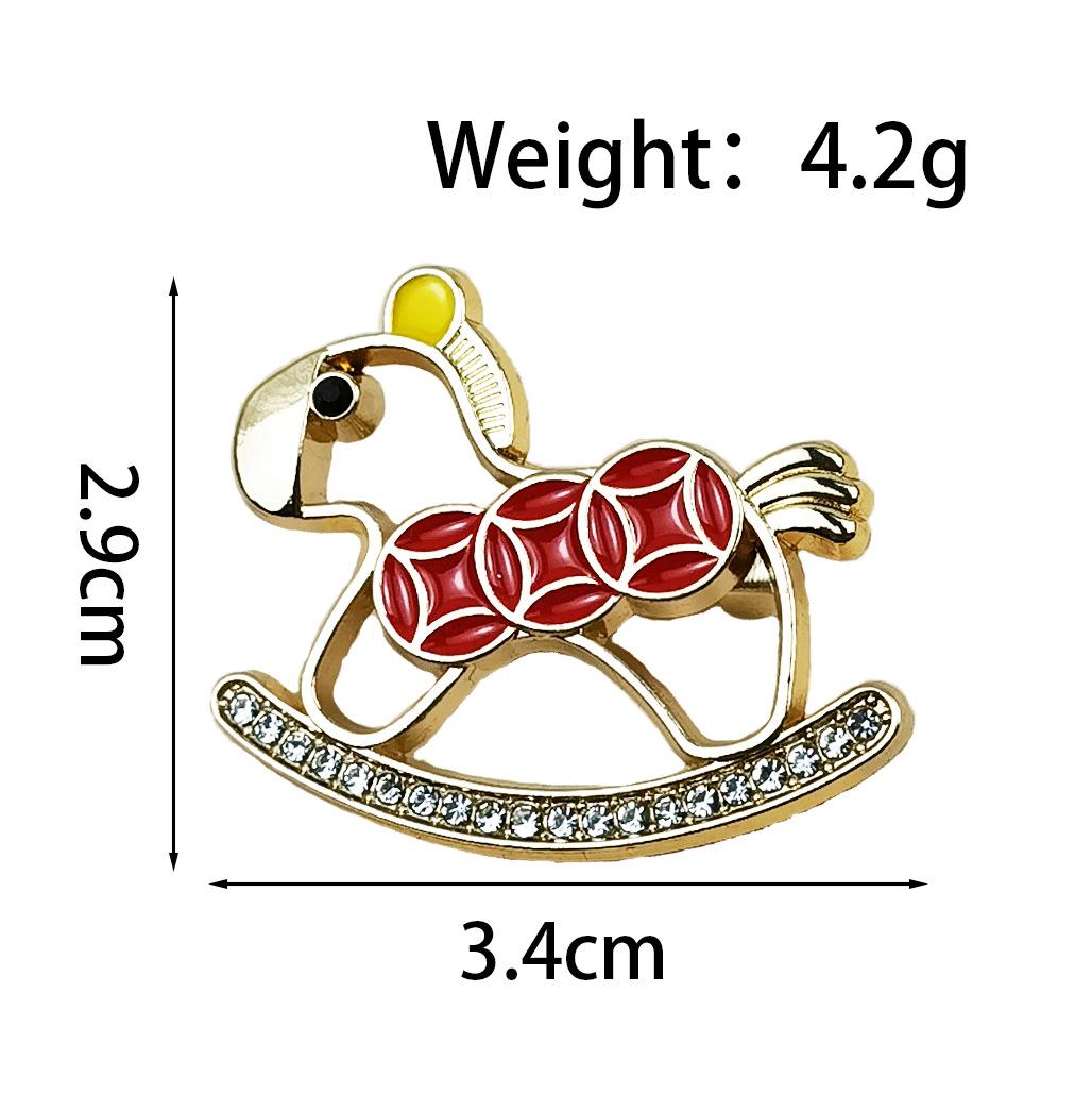 Chinese Style Horse Metal Brooch -  Instant Wealth  New Year Jewelry Accessory
