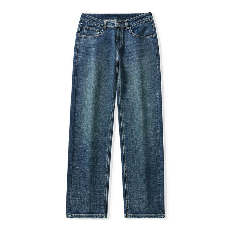 Autumn and Winter New Textured Retro Jeans Men's Commuter Stretch Fit Casual Pants