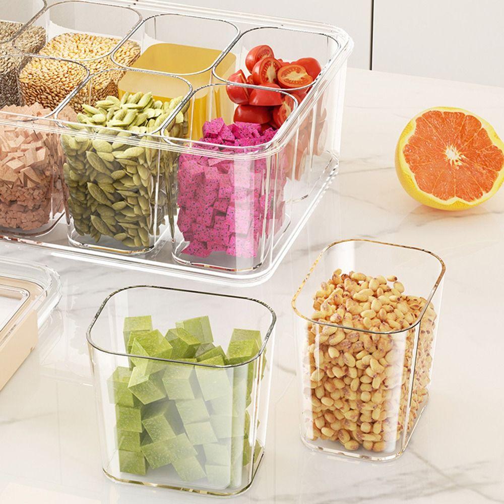 9 Grids Divided Serving Tray Clear Snack Fruits Box Portable Kitchen Storage Box  Food Storage