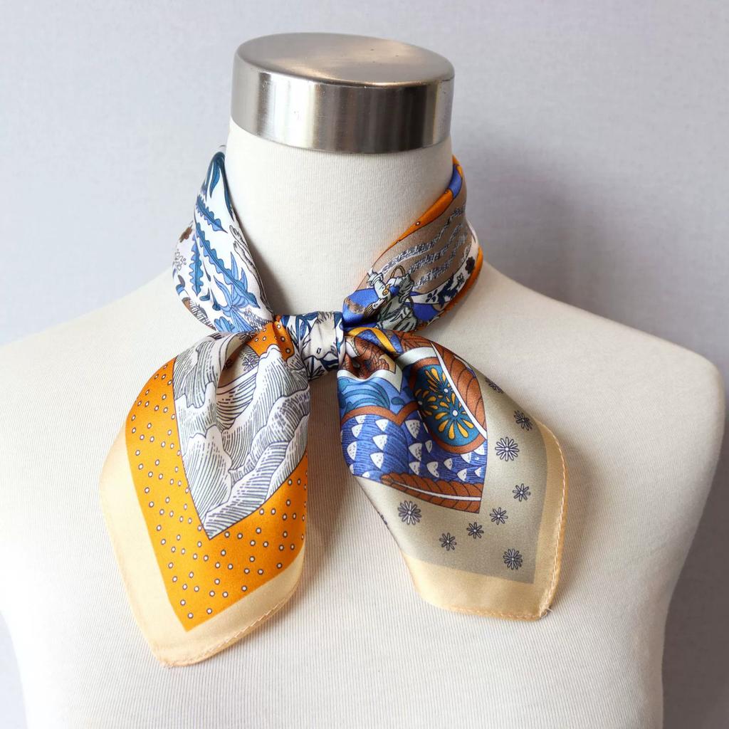 Neuer 100% Naturseide Schal Halstuch Foulard Damen Bandana Schals Frauen Hijab Schal Wickeltuch Quadratisches Kopftuch