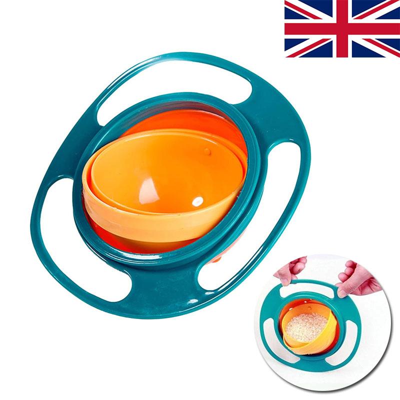 

Поворотная на 360 гироскопа миска для кормления гироскопическая чаша универсальная миска с защитой от проливания для маленьких детей Random Color