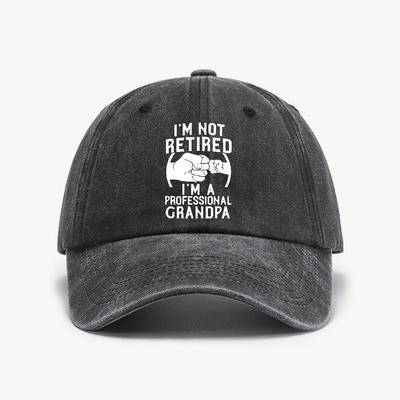Im Not Retired Im A Professional Grandpa Funny Baseball Cap Vintage Washed Denim Hat Summer Adjustable Snapback Hats