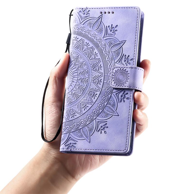 S26 S25 S24 S23 Ultra New Totem Flower Case for Samsung Galaxy S25 edge S21 S20 FE S22 S10 S9 S8 Plus Leather Wallet Book Cover