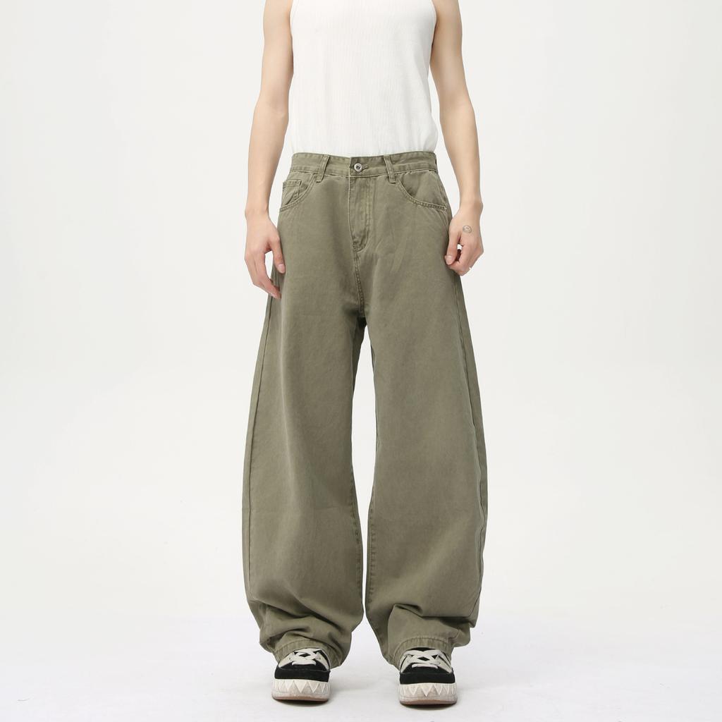 | American Retro Loose Scimitar Wide-leg Trousers Casual Versatile Jeans for Men and Women