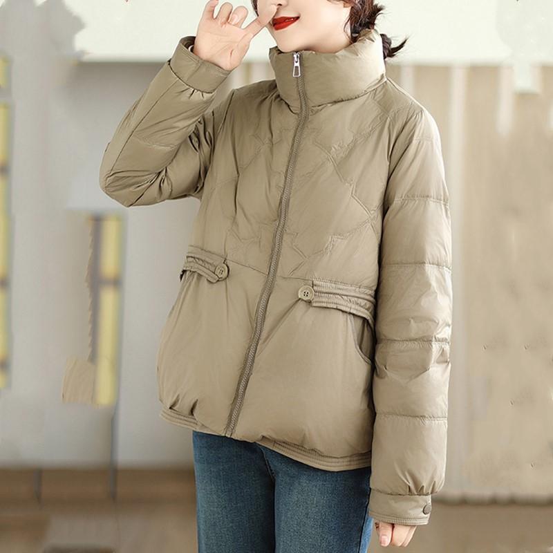 Podzim Jaro Zima Bavlna Vycpané oversized svrchní oděvy dámská ležérní volná bunda Kabát