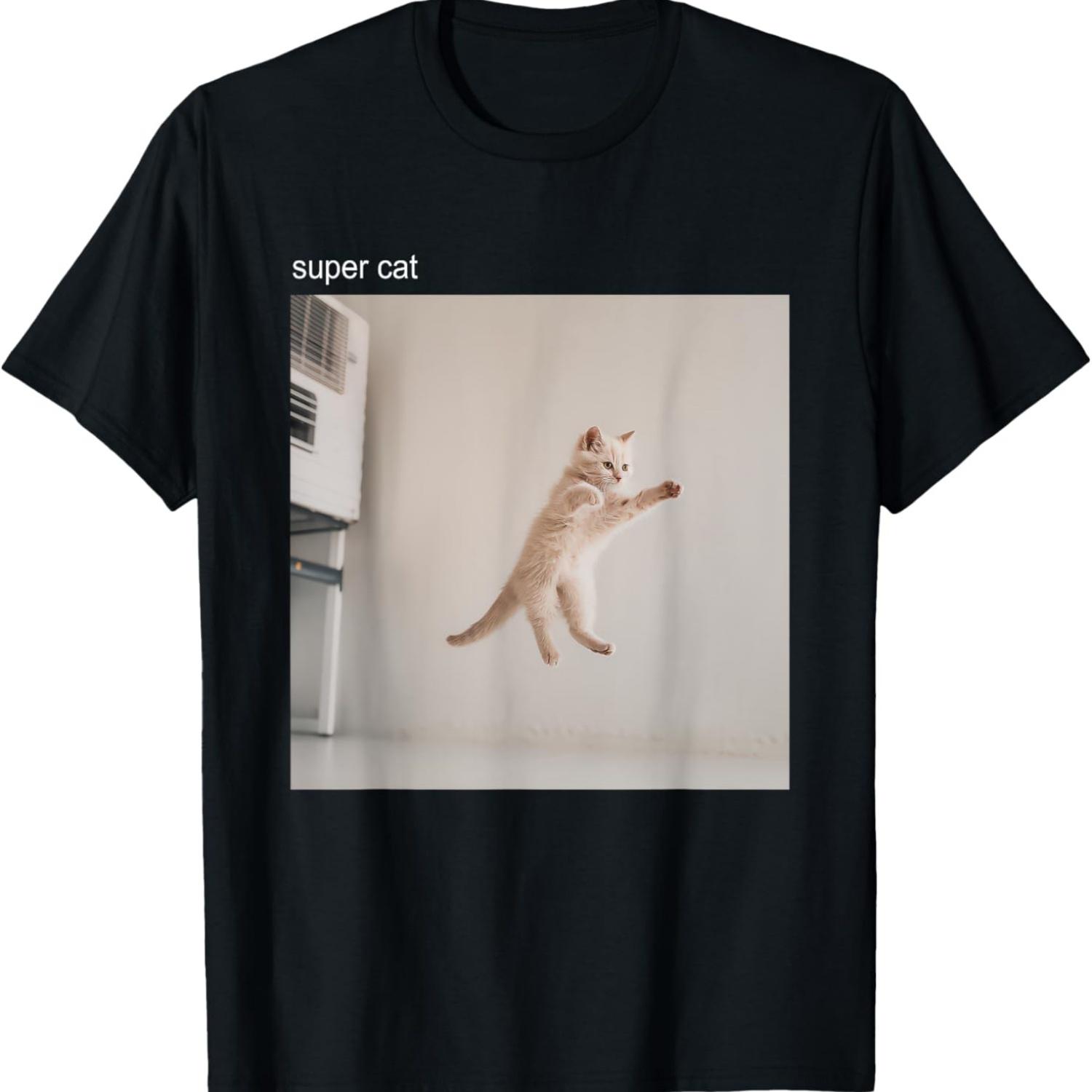 Cat Meme Tshirt Silly Cat Funny Kitty Meow Hiss Kitten T-Shirt(4) S
