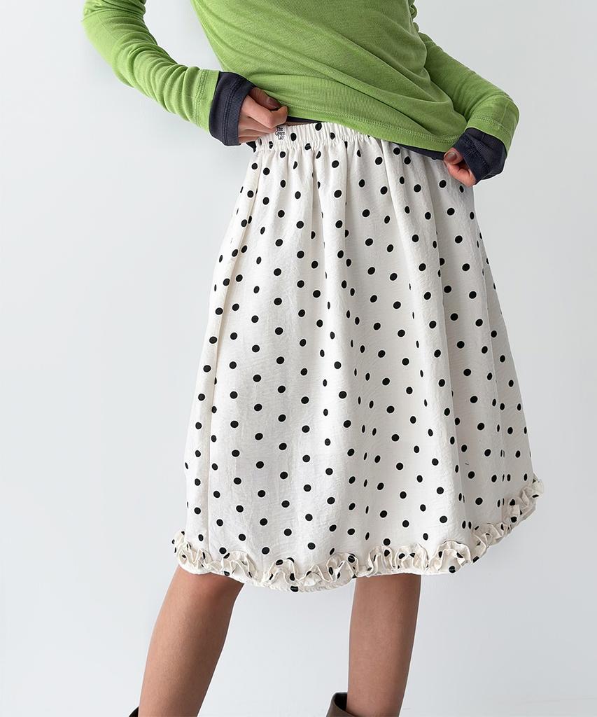 The Green Lab Dot Frill Skirt [Ivory]