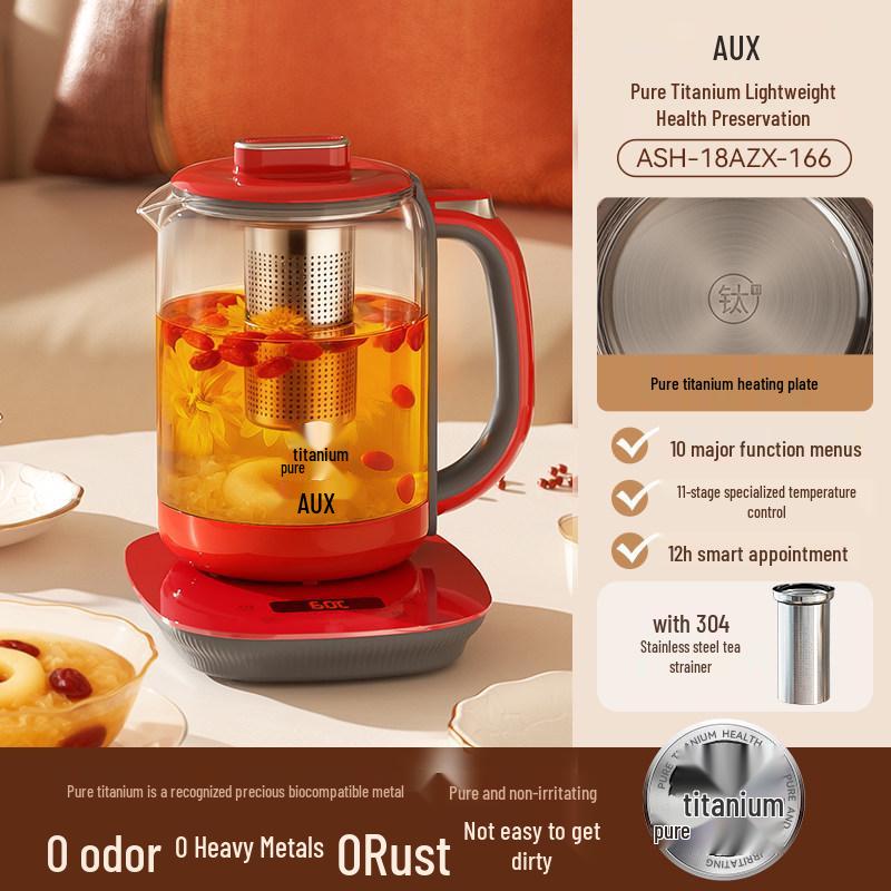 Aux Electric Kettle: Automatic Power-Off Health Pot, 304/316 Stainless Steel for Household Boiling Water.