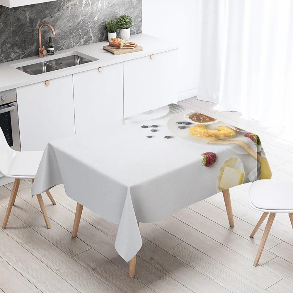 Gourmet Printed Tablecloth Anti-fouling and Waterproof Rectangular  Kitchen Restaurant Table Decoration