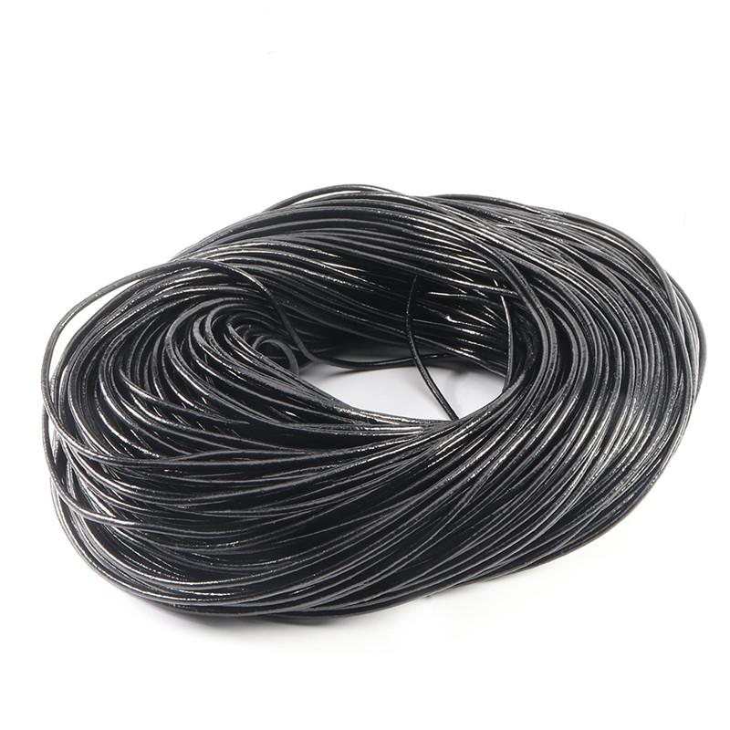 

2-5 Yards 100% Genuine Cow Leather Round Thong Cord Leather Cord String Rope for DIY Necklace Bracelet DIY Jewelry Making 1.5mm X 5yards чёрный