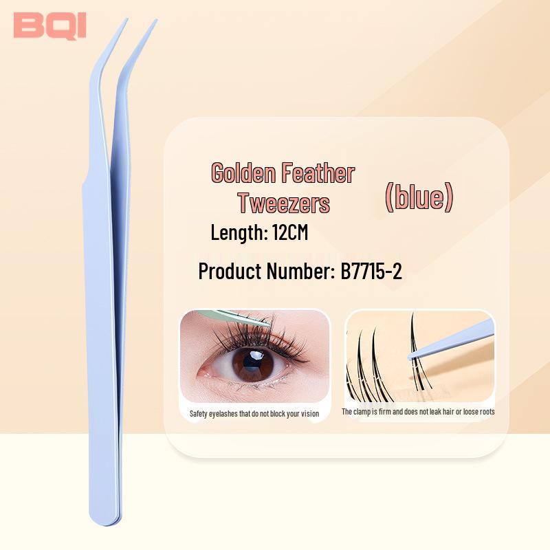 BQI Gold Precision Eyelash Tweezers Set for Beginner Technicians